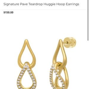 Dean Davidson Pave Teardrop Huggie Hoop Earrings